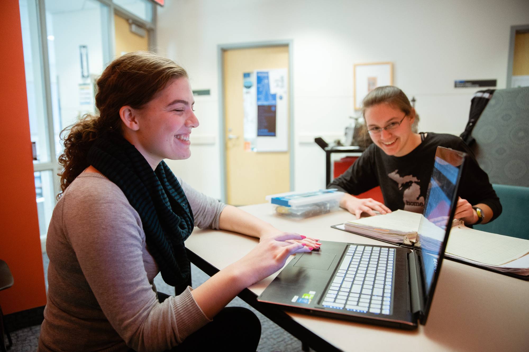 students working on project